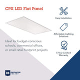 Lithonia Lighting Contractor Select CPX 2 ft. x 4 ft. White Integrated LED 4692 Lumens Flat Panel Light, 4000K