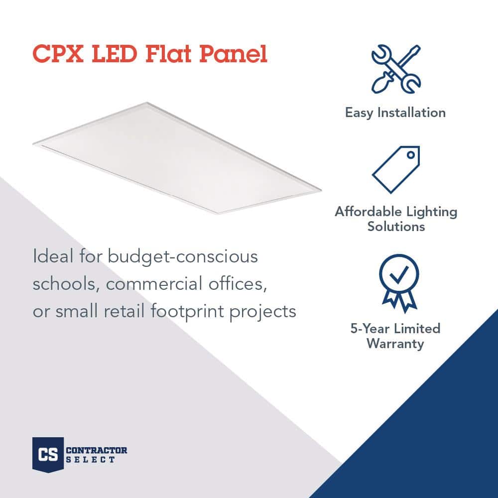 Lithonia Lighting Contractor Select CPX 2 ft. x 4 ft. Adjustable Lumens Integrated LED Panel Light with Switchable White Color Temperature