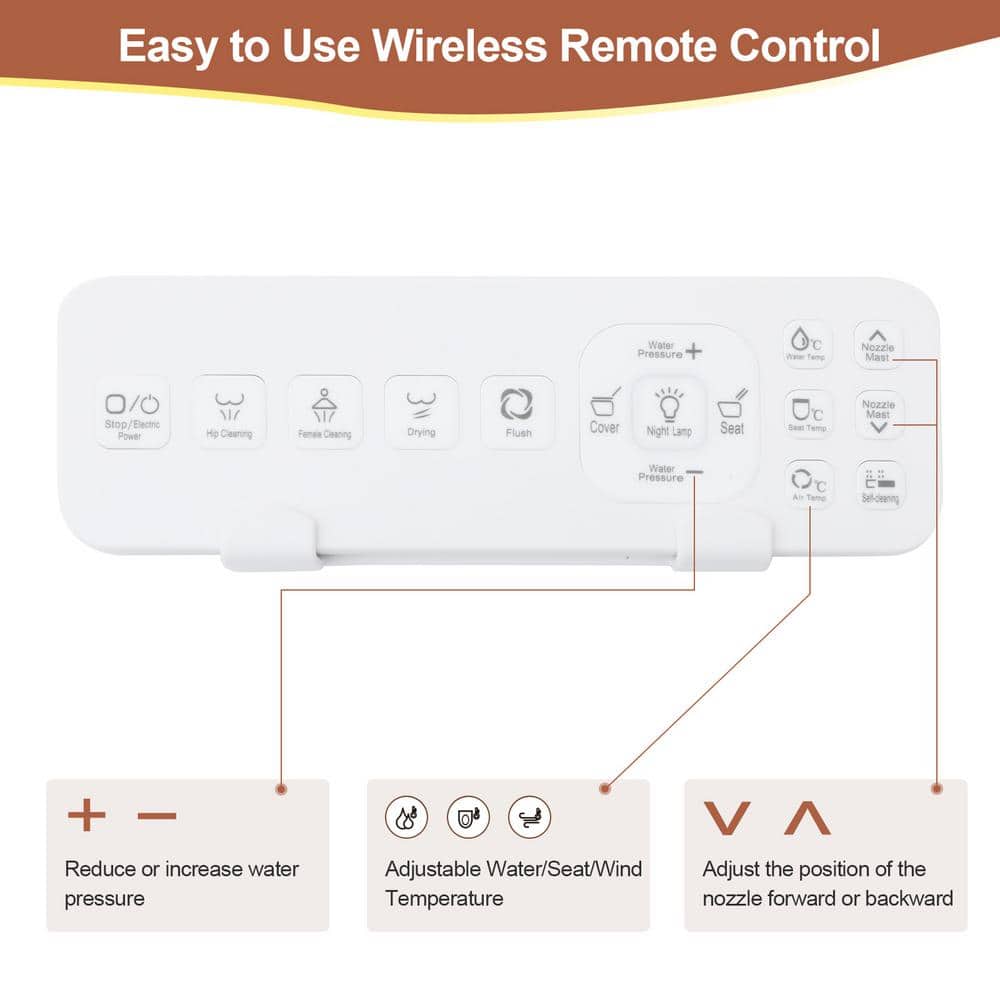 Logmey Smart Elongated Bidet Toilet with Mood Light and Auto Features