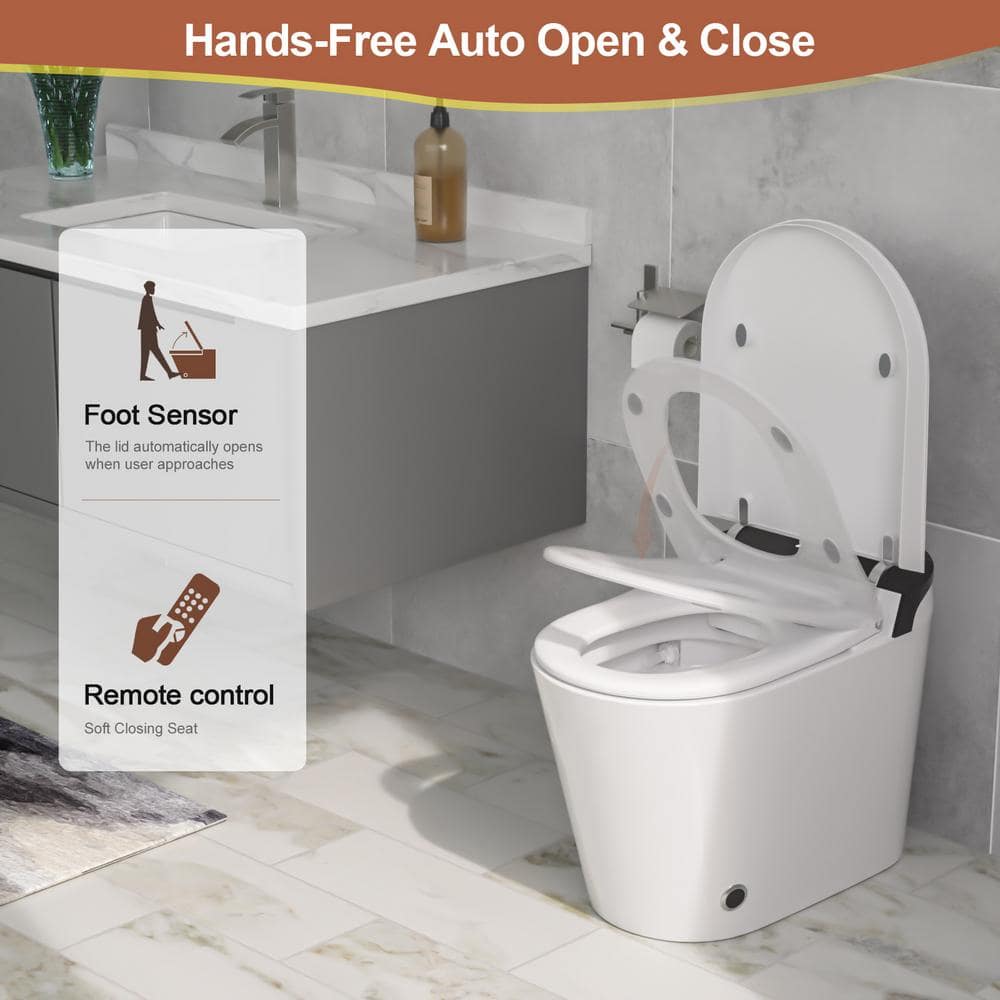 Logmey Elongated Smart Toilet | Heated Seat, Auto Flush, Night Light, Remote Control | MT-7G610