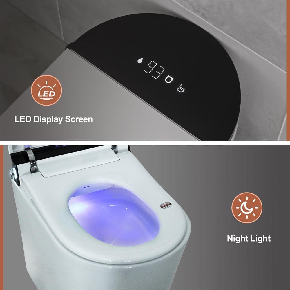 Logmey Elongated Smart Toilet | Heated Seat, Auto Flush, Night Light, Remote Control | MT-7G610