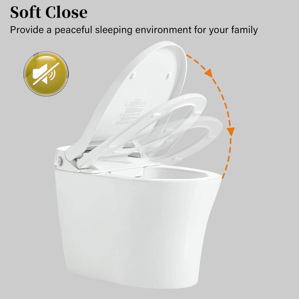 Logmey Elongated Smart Bidet Toilet with Heated Seat, Auto Flush, and Night Light