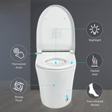 Logmey Elongated Smart Bidet Toilet with Heated Seat, Auto Flush, and Night Light