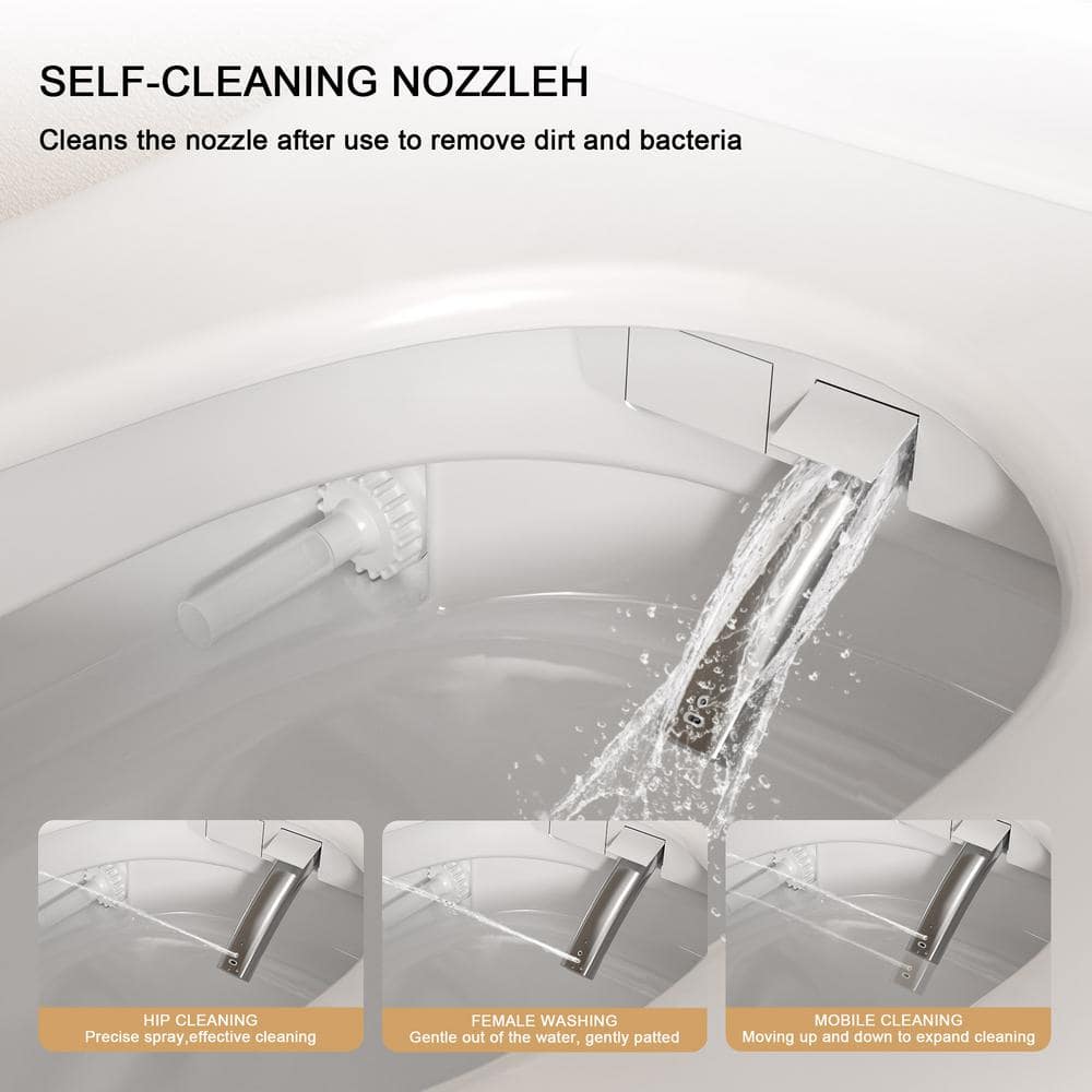 LORDEAR Luxury Elongated Smart LED Bidet Toilet with Automatic Flush and Dryer