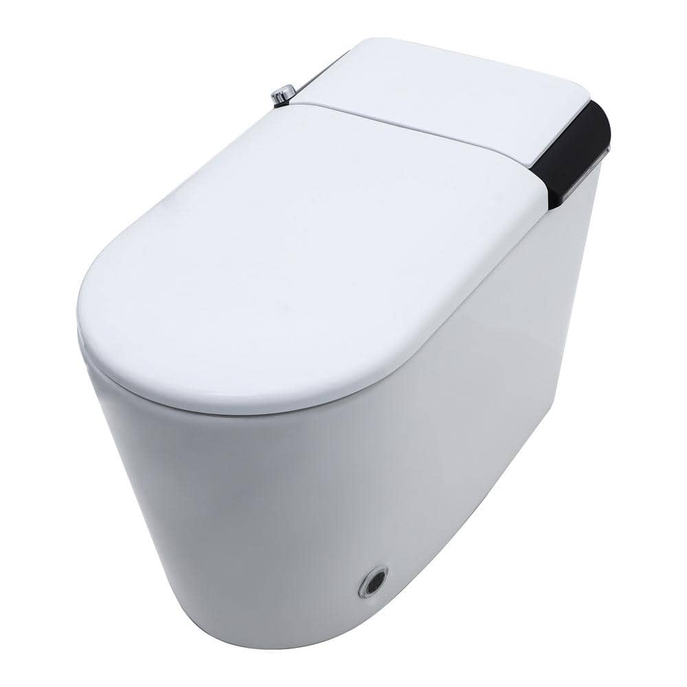 LORDEAR 1.27 GPF Tankless Elongated Smart Bidet Toilet with Auto Open/Close Lid in White