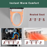 LORDEAR White Smart Elongated Toilet Bidet with Auto Open/Close and LED Display