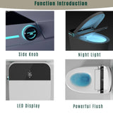 LORDEAR White Smart Elongated Toilet Bidet with Auto Open/Close and LED Display