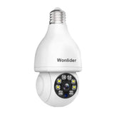 Lukyamzn Wireless Indoor Plug-in WiFi Security Camera with Color Night Vision 2-Way Audio 5G Light Bulb Security Camera, White