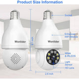 Lukyamzn Wireless Indoor Plug-in WiFi Security Camera with Color Night Vision 2-Way Audio 5G Light Bulb Security Camera, White
