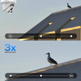 Lukyamzn Compatible 8MP 3X Zoom IP Security Camera Built-in Mic Human Vehicle Detection 8mm Lens Plug and Play NVR App White