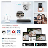 Lukyamzn Compatible 8MP 3X Zoom IP Security Camera Built-in Mic Human Vehicle Detection 8mm Lens Plug and Play NVR App White
