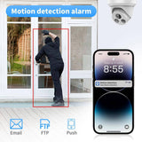 Lukyamzn Compatible 8MP 3X Zoom IP Security Camera Built-in Mic Human Vehicle Detection 8mm Lens Plug and Play NVR App White
