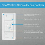 Lutron Pico Smart Remote for Caseta Smart Fan Speed Control, White (PJ2-3BRL-WH-F01R)