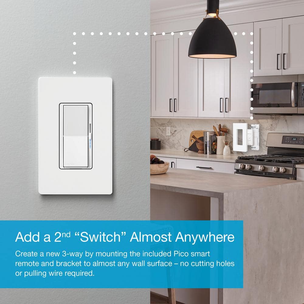 Lutron Diva Smart Dimmer Switch Starter Kit for Caseta Smart Lighting, with Smart Hub + Pico Remote, 150-Watt LED (DVRF-BDG-1D)