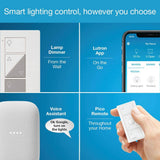 Lutron Caseta Smart Lighting Lamp Dimmer Switch Starter Kit with Smart Hub (P-BDG-PKG1P)