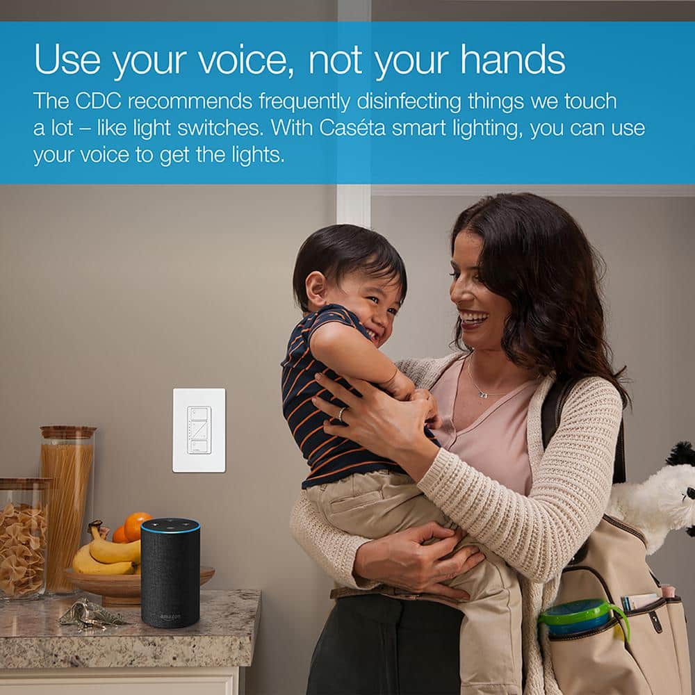 Lutron Caseta Smart Lighting Dimmer Switch (2 Count) Starter Kit with Smart Hub (P-BDG-PKG2W-HD)
