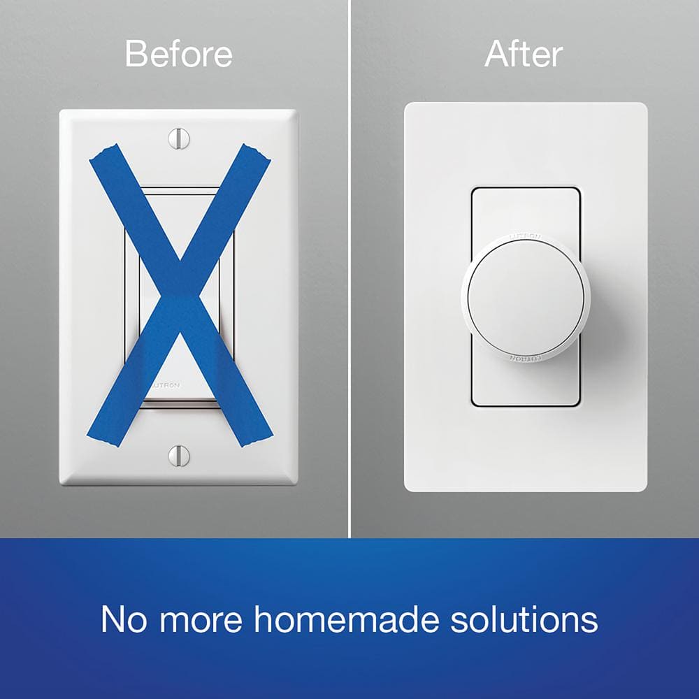 Lutron Aurora Smart Bulb Dimmer Switch for Paddle Switches, for Philips Hue Smart Bulbs, White (Z3-1BRL-PKGD-WH)