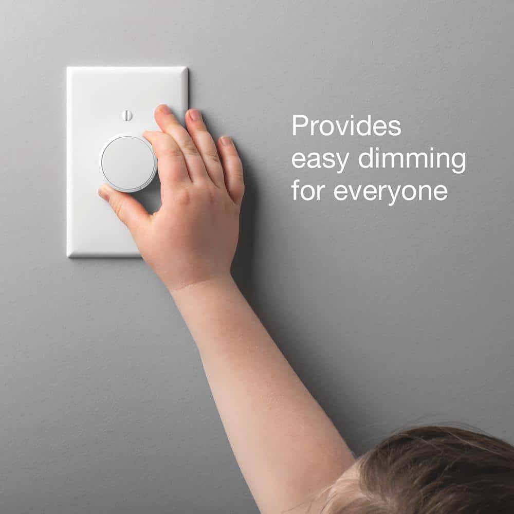 Lutron Aurora Smart Bulb Dimmer Switch for Paddle Switches, for Philips Hue Smart Bulbs, White (Z3-1BRL-PKGD-WH)