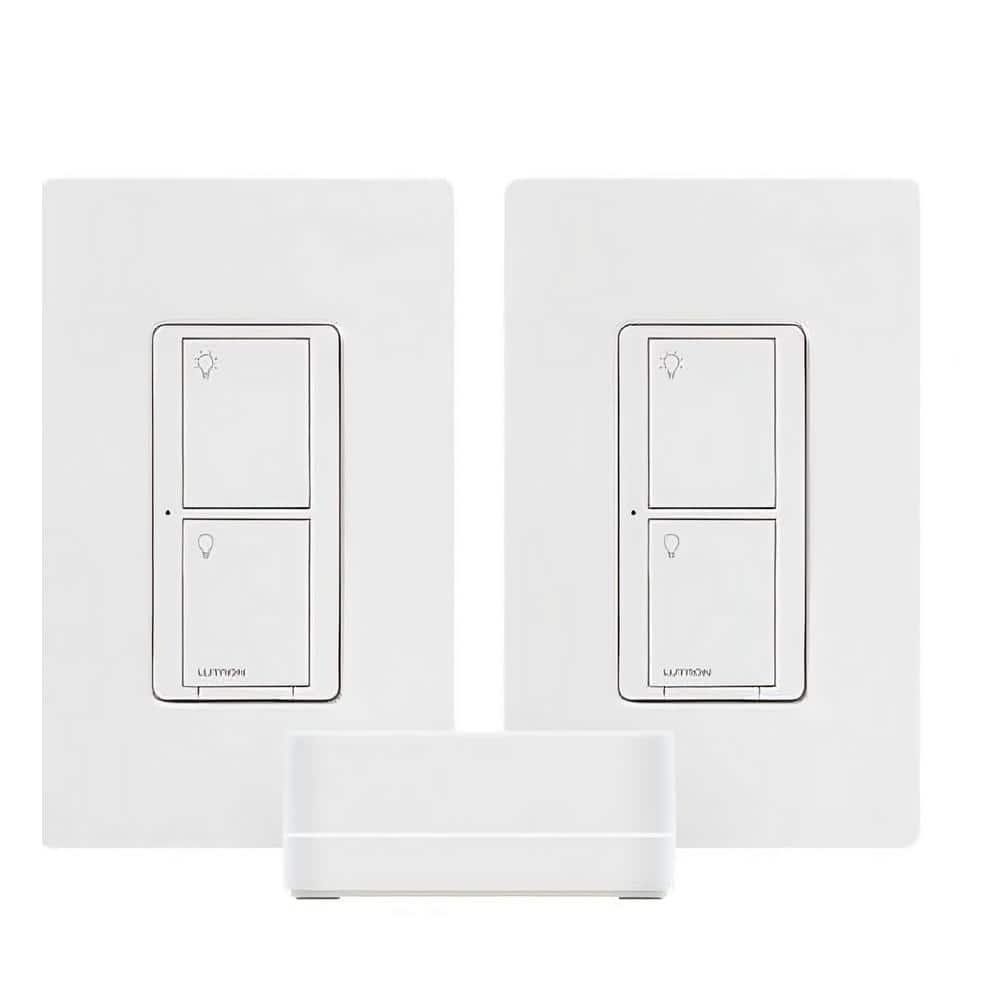 Lutron Caseta Smart Lighting Switch (2 Count) Starter Kit, Neutral Wire Required (CASETA-2SWITCH)