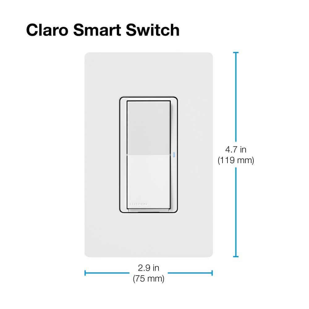 Lutron Claro Smart Switch for Caseta, On/Off Control of Lights/Fans, 5-Amp/Neutral Wire Required, White (DVRF-5NS-WH-R)