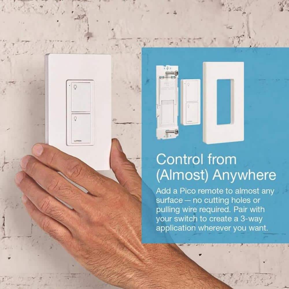 Lutron Caseta Smart Switch (2 Count) Deluxe Kit with Smart Hub and Pico Remote, Neutral Wire Required (P-BDG-PKG2WS-WH)