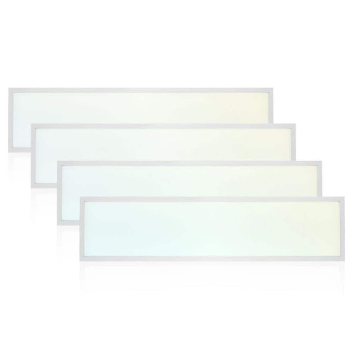 LUXRITE 1 x 4 ft. Integrated LED Flat Panel Light, 5CCT 3000K - 6500K, 20 /30 /40W 5000 Lumens 0-10-Votls Dimmable ETL 4-Pack