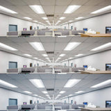 LUXRITE 1 ft. x 4 ft. Center Basket LED Troffer Panel Light 2000/2500/3750 Lumens 3500K/4000K/5000K Dimmable Damp Rated (2-Pack)