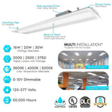LUXRITE 1 ft. x 4 ft. Center Basket LED Troffer Panel Light 2000/2500/3750 Lumens 3500K/4000K/5000K Dimmable Damp Rated (2-Pack)