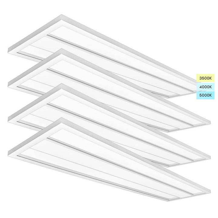 LUXRITE 1 ft. x 4 ft. 2750/3300/3850 Lumens Integrated LED Panel-Light 3 Color Options 3500K/4000K/5000K Dimmable (4-Pack)