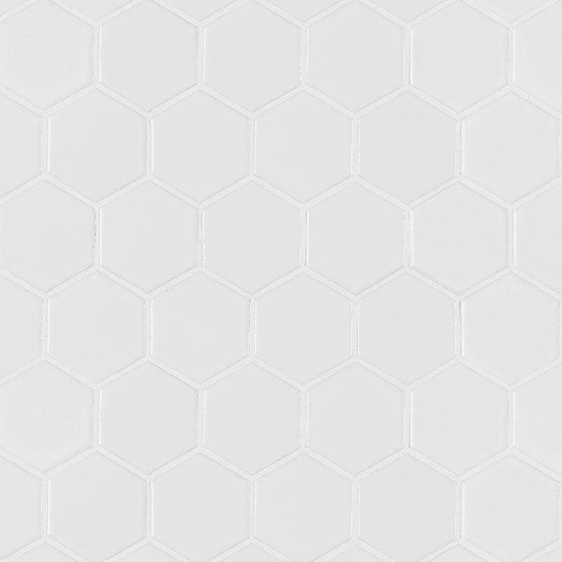 Domino White Hexagon 2 in. x 2 in. Matte Porcelain Patterned Look Floor and Wall Tile (12.96 sq. ft./Case)