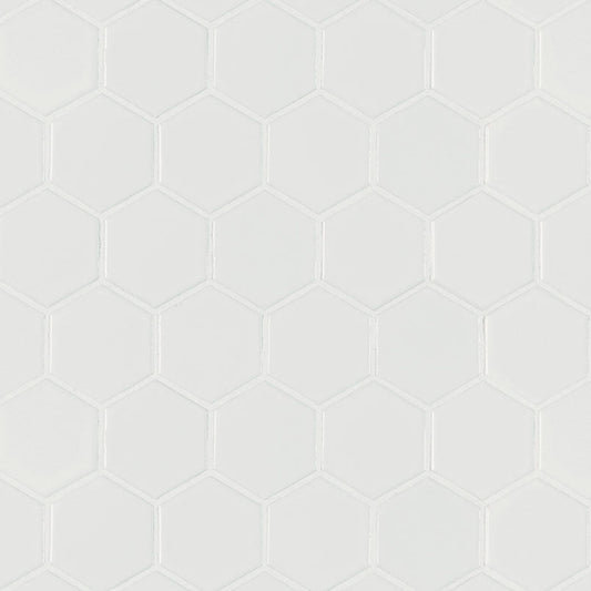 Domino White Hexagon 2 in. x 2 in. Matte Porcelain Patterned Look Floor and Wall Tile (12.96 sq. ft./Case)