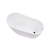 Vanity Art Colombes 67 in. Acrylic Flatbottom Freestanding Bathtub in White/Matte Black