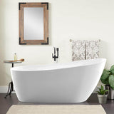 Vanity Art Colombes 67 in. Acrylic Flatbottom Freestanding Bathtub in White/Matte Black
