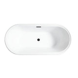 Vanity Art Versailles 67 in. x 31 in. Acrylic Freestanding Soaking Bathtub with Center Drain in White/Matte Black