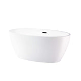 Vanity Art Amiens 69 in. x 40 in. Acrylic Flatbottom Freestanding Soaking Bathtub with Center Drain in White/Matte Black