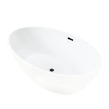 Vanity Art Amiens 69 in. x 40 in. Acrylic Flatbottom Freestanding Soaking Bathtub with Center Drain in White/Matte Black