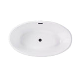 Vanity Art Amiens 69 in. x 40 in. Acrylic Flatbottom Freestanding Soaking Bathtub with Center Drain in White/Matte Black