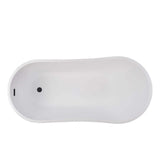 Vanity Art Clermont 59 in. Acrylic Freestanding Flatbottom Bathtub in White/Matte Black