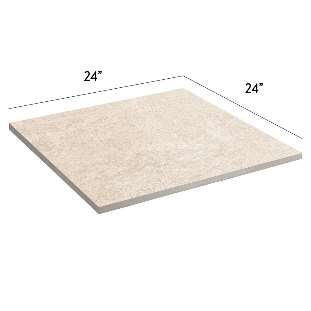 Alpe White 24 in. x 24 in. x 3/4 in. Stone-Look Porcelain Paver
