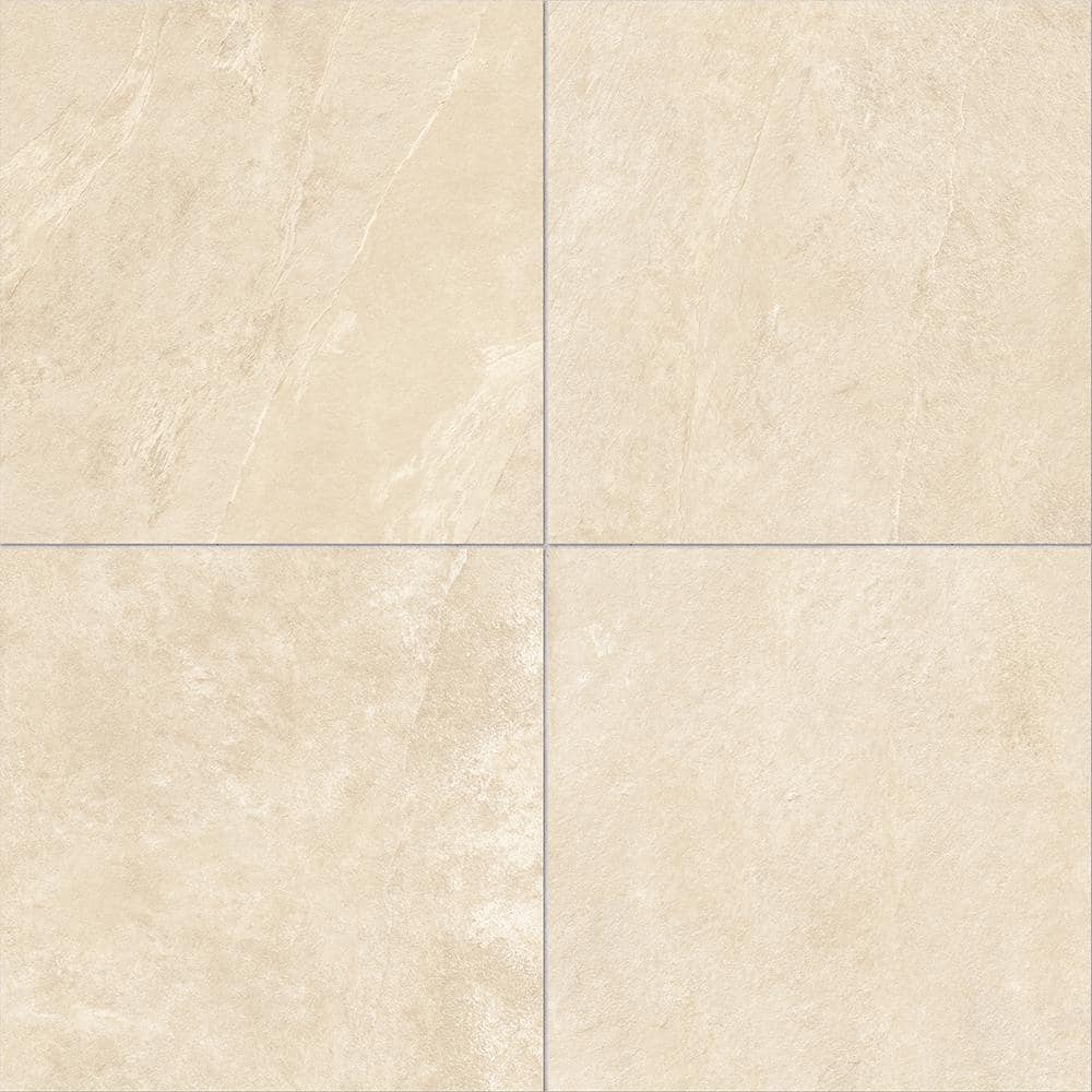 Slate White 24 in. x 24 in. x 0.75 in. Stone-Look Porcelain Paver (Case of 2)