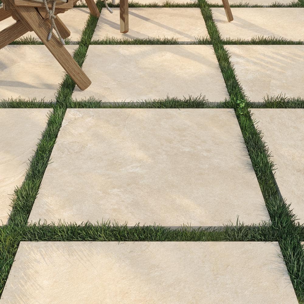 Slate White 24 in. x 24 in. x 0.75 in. Stone-Look Porcelain Paver (Case of 2)