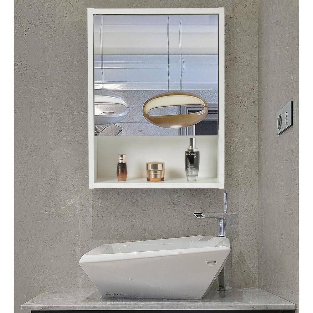 Unbranded 17.5 in. x 23.5 in. Surface Mount Medicine Cabinet Bathroom Storage, Mirrored Vanity Medicine Chest with 3 Shelves