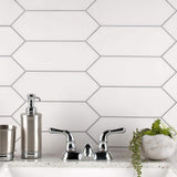 Merola Tile Kite White 4 in. x 11-3/4 in. Porcelain Subway Floor and Wall Tile (11.81 sq. ft. / Case)