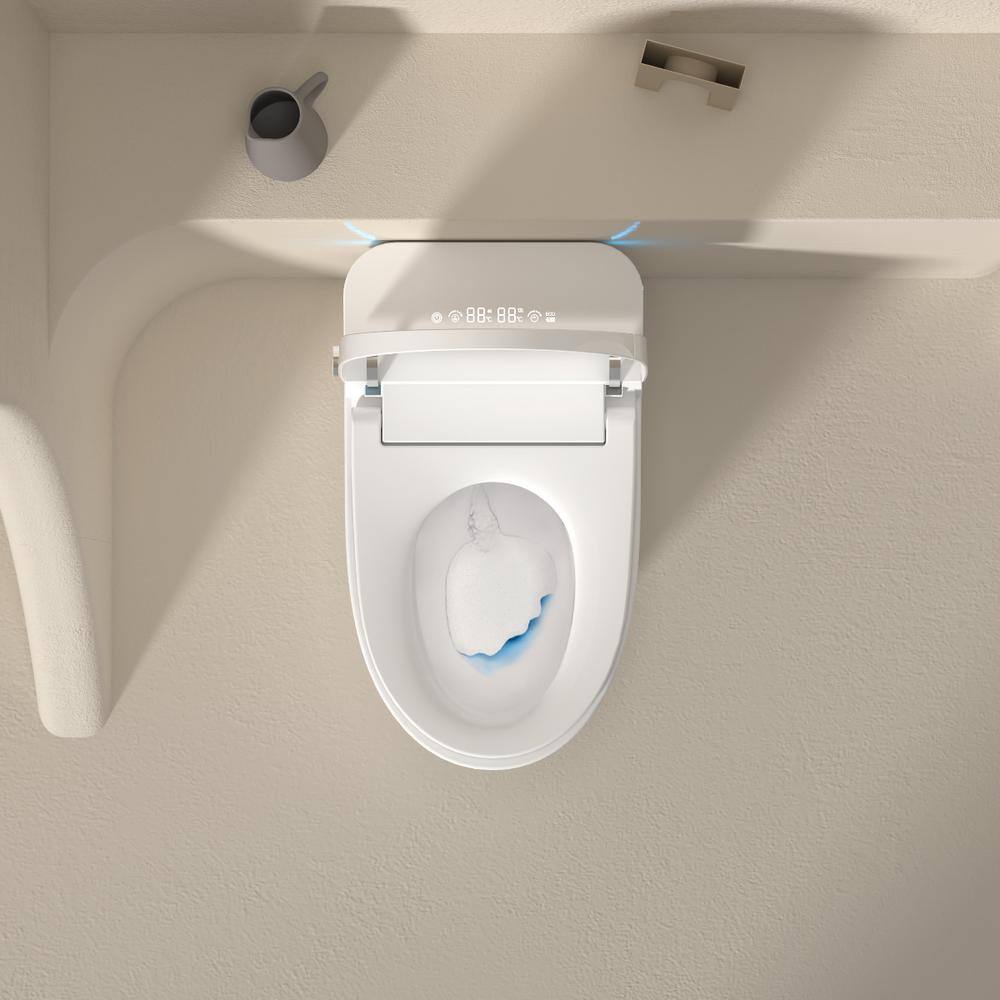 MEDUNJESS Smart Bidet Toilet 1.28 GPF with Auto Features & Voice Control - White