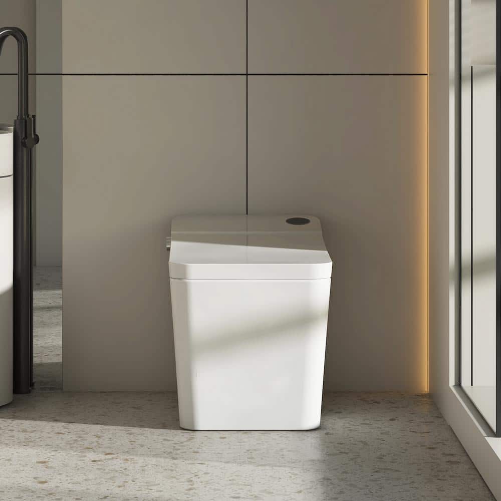 MEDUNJESS H-D Elongated Smart Bidet Toilet 1.34 GPF with Auto Features