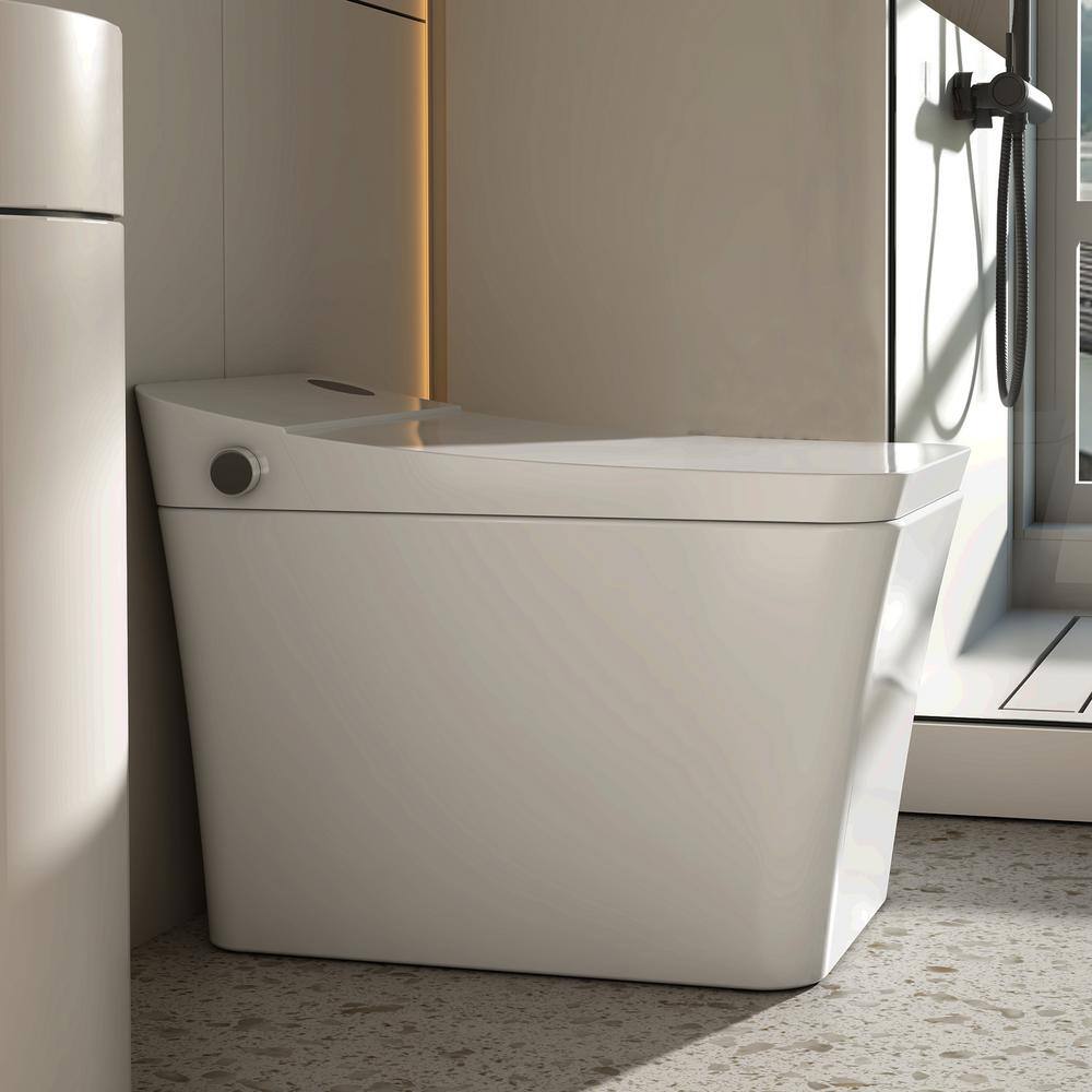 MEDUNJESS H-Z Elongated Smart Bidet Toilet - Auto Open/Close, Auto Flush, Heated Seat, Foot Sensor