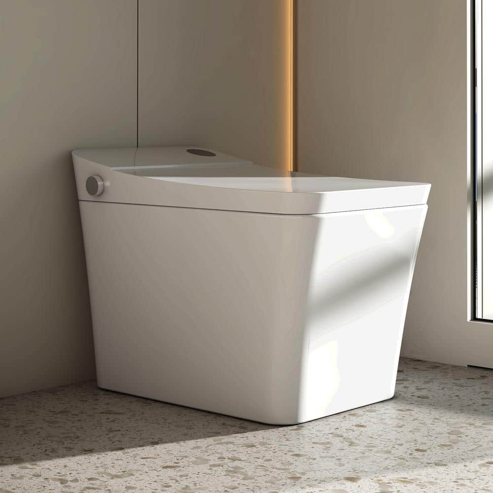 MEDUNJESS H-Z Elongated Smart Bidet Toilet - Auto Open/Close, Auto Flush, Heated Seat, Foot Sensor