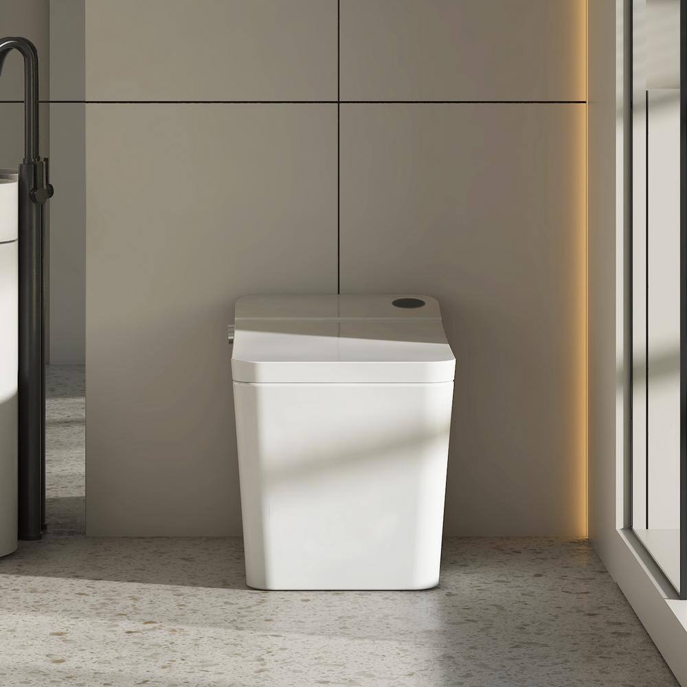 MEDUNJESS H-Z Elongated Smart Bidet Toilet - Auto Open/Close, Auto Flush, Heated Seat, Foot Sensor