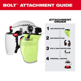 Milwaukee BOLT White Type 1 Class C Front Brim Vented Hard Hat with 4-Point Ratcheting Suspension and Dual-Coat Full Face Shield
