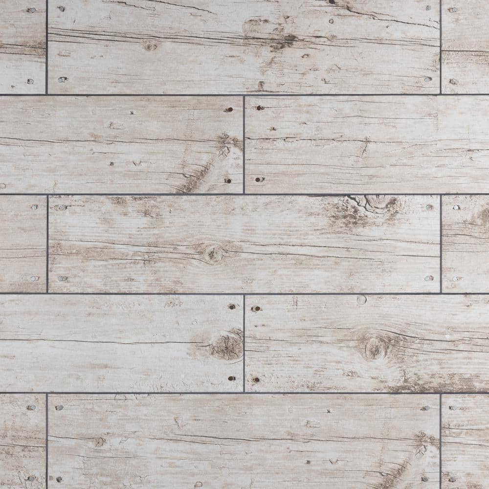 Merola Tile Cottage White 5-7/8 in. x 23-5/8 in. Ceramic Floor and Wall Tile (12.2 sq. ft. / case)